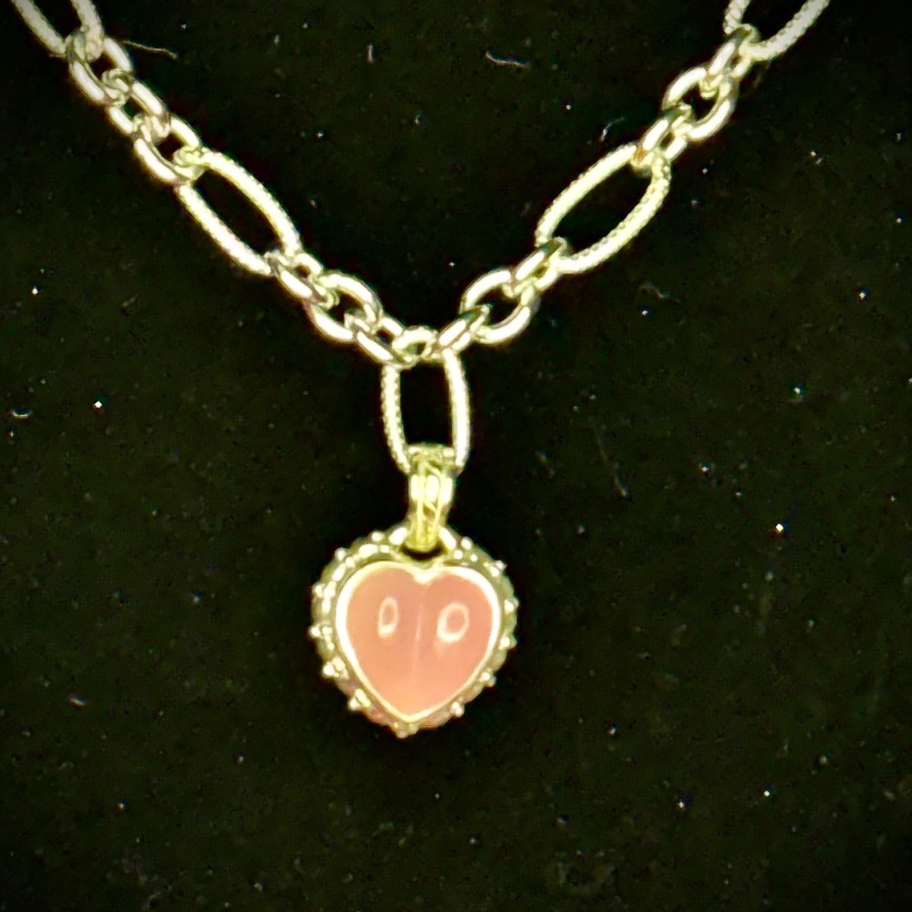 Judith Ripka Sterling Silver Heart Pendant w/ Necklace item#0102